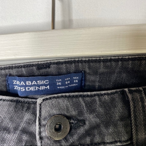 Zara Basic Denim Washed Black Side leg studs - Picture 7 of 9